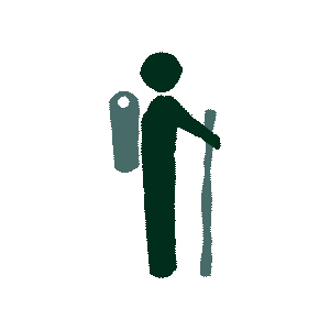 animated hiker icon
